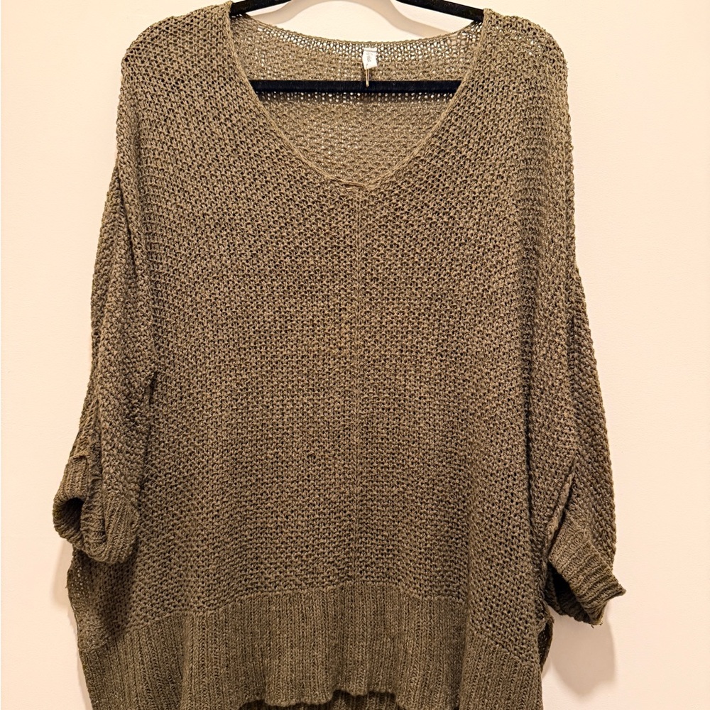Free People Olive Knit Sweater
